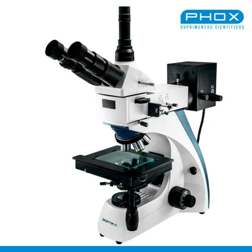 B100 - Microscópio Metalográfico com Óptica Corrigida ao Infinito - FRENTE ESQUERDA