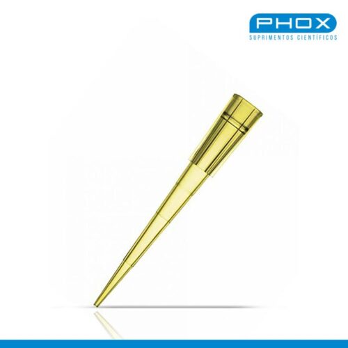Ponteira com filtro de 200µL amarela fabricado em polipropileno (ponteira e filtro)