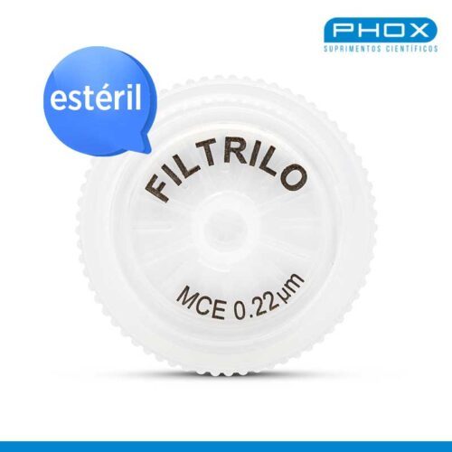 Filtro de seringa em MCE (Ésteres de Celulose Mistos) - Esterilizado por radiação Gama, Hidrofílico - Poro:0.22(μm), Diâmetro:25(mm) - Unidade