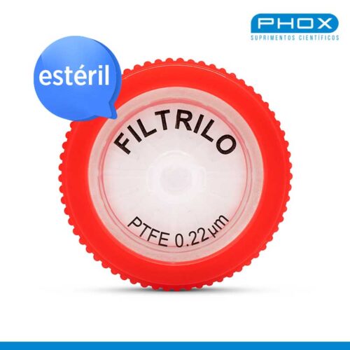 SFPTFE-E2522 - Filtro de seringa Filtrilo, com membrana em PTFE Hidrofóbico - Esterilizado por radiação Gama,Poro:0.22(μm), Diâmetro:25(mm) - Unidade